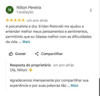 Avaliação de Nilton Pereira no Google